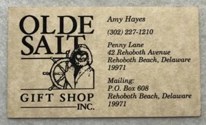 Vintage Business Card Olde Salt Gift Shop Inc. Rehoboth Beach, Delaware - Picture 1 of 1