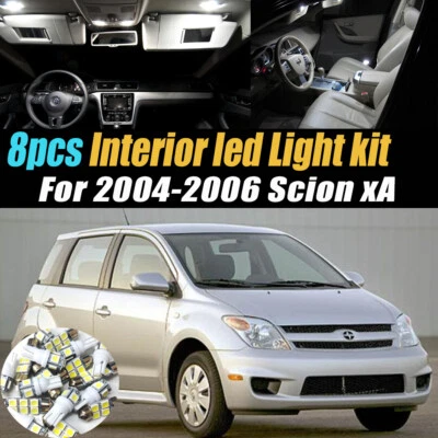 Kit de bombillas LED interiores de coche súper blancas de 8 piezas para Scion xA 2004-2006 Foto 1 de 4