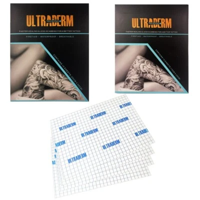 ULTRADERM Tattoo Aftercare Bandage 10 Sheets 8"x10" Protect Heal Cover Wrap