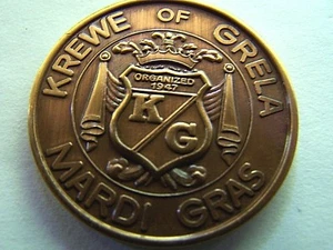 1994 Grela LOVERS AROUND THE WORLD Antique Bronze Hi-Relief Mardi Gras Doubloon - Picture 1 of 2