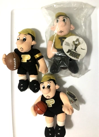 Purdue University Purdue Pete Bean Bag Set of 3 1998-2000 Football Basketball Cover