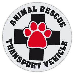 4.75" Round Pet Magnets: ANIMAL RESCUE TRANSPORT VEHICLE | Cars, Trucks, SUVs - Picture 1 of 1