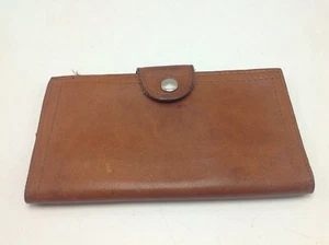 Cartera Chequera Cuero Marrón Bolso sin asas Uruguay Sudamericano Tostado Vintage - Imagen 1 de 8