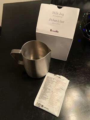 Jarra de leche de acero inoxidable Breville genuina 16 oz 480 ml jarra de espuma al vapor Foto 1 de 3