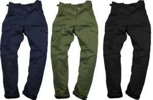 Mens Combat Cargo Work Trousers Size 28-44 Black Green Navy Blue Castle leg 29" - Picture 1 of 4