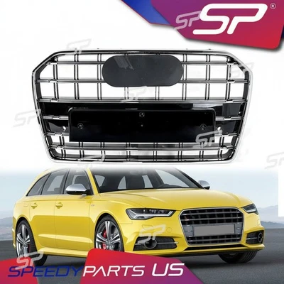 Front Bumper Grille Silver for Audi A6 2016-2018 Premium Prestige S-Line - Imagem 1 de 4