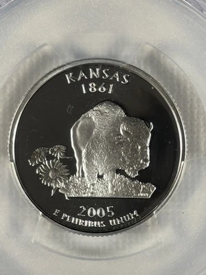2005-S Silver Kansas Quarter PCGS PR69DCAM | State Flag Label | Proof - Image 1 of 4