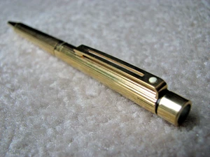 Vintage Sheaffer Targa 1005 kanneliert Gold galvanisiert Kugelschreiber Drehschreiber USA - Bild 1 von 4