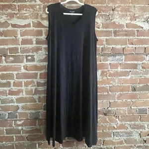 Eileen Fisher Women’s XL Black V-Neck Stretch Jersey Knit Sleeveless - Picture 1 of 10