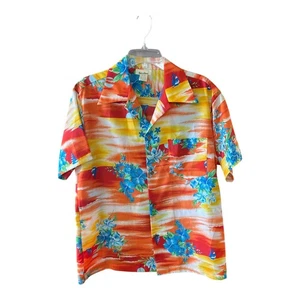 Vintage 1970's "Made in Hawaii" Men's Floral Shirt Large Excellent  WOW - Picture 1 of 4