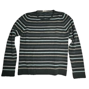 Lutz & Patmos Women's Sweater Size Small Black Striped Cashmere Pullover Italy - Picture 1 of 10