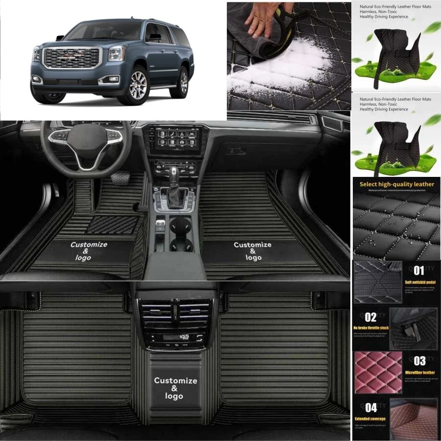 For GMC Yukon XL Car Floor Mats Luxury Waterproof Liners Carpets Cargo Custom - Изображение 1 из 4