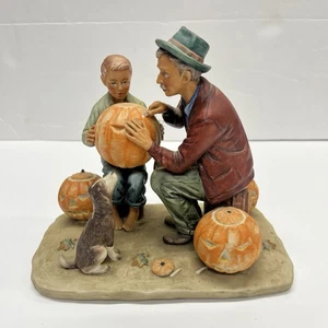 Gorham "Ghostly Gourds" Porcelain Figurine Norman Rockwell First Edition - Picture 1 of 9