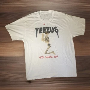 Yeezus Tour God Wants You Skeleton Graphic T Shirt XL Kanye West Rap Tee White - Picture 1 of 7