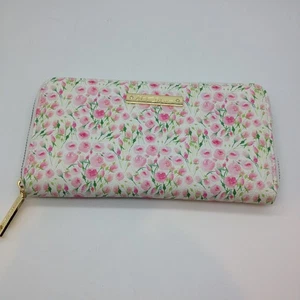 Betsey Johnson Zip Around Wallet Clutch Rose Pink Blush Floral - Bild 1 von 8