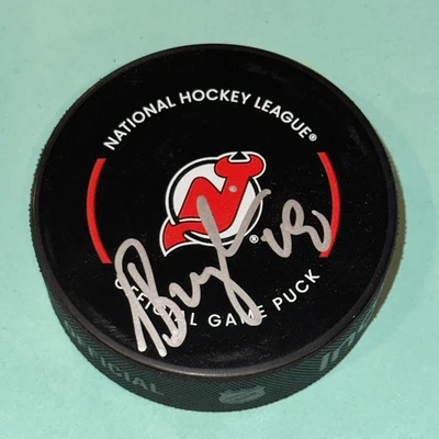 SERGEI BRYLIN Signed New Jersey DEVILS Official GAME Puck Beckett (BAS) - Image 1 of 3