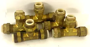 IMPERIAL BRASS UNION COMPRESSION TEE CONNECTOR SIZE-7/16 OAL OF 2-1/16 *LOT OF 5 - Picture 1 of 6