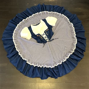 Vintage Western Square Dance blau weiß Gingham Baumwolle Korsett Kleid Pinup Gr. 10 - Bild 1 von 18