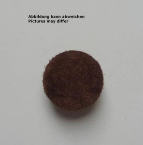 Leather Button 15 mm Medium Brown Suede Covered - Picture 1 of 1