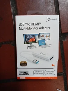 J5create  USB to HDMI 1080p HD Multi-Monitor Adapter For Windows & Mac #JUA254 - Picture 1 of 2