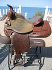 15'' TEXTAN HEREFORD TOOLED Brown leather equitation western saddle QHBARS 29LB