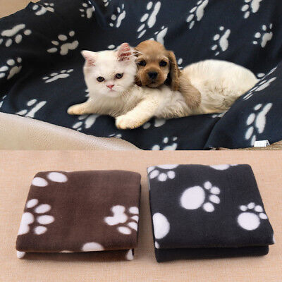 Warm Pet Mat Small Large Paw Print Cat Dog Puppy Fleece Soft Blanket Cushion • 5.39€