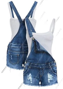 NEU Latzhose Shorts Jeans Damen Gr. 4 6 8 10 12 kurz - Bild 1 von 5