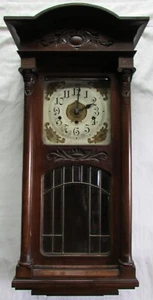RARE Antique German Kienzle  Westminster chime wall clock  solid Wood 33" H - Picture 1 of 24