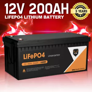 Mobi 12V 200AH Lithium Iron Phosphate Battery LiFePO4 Deep Cycle - Picture 1 of 11