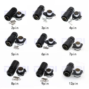 HE20 2 3 4 5 6 7 8 9 10 12 Pin Panel mount waterproof Bulkhead Connector IP67 - Picture 1 of 28