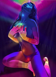 Blacklight Hot Sexy Girl Tapestry UV Reactive Tapestry for Bedroom Black Light - Picture 1 of 6