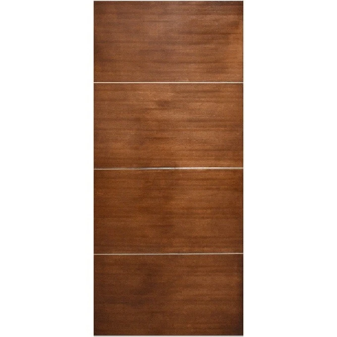 LuxDoors Interior Moderna Puerta Maciza Madera [36" x 80"] con Incrustaciones de Aluminio Foto 1 de 1