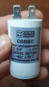 Betriebskondensator Rollladen Motoren 2,5 uF/µF CBB60 450V Rolladenkondensator - Picture 1 of 3