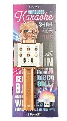 MVMT Inalámbrico Karaoke 3 en 1 Micrófono y Altavoz con Mini USB Disco Bola Nuevo Foto 1 de 4