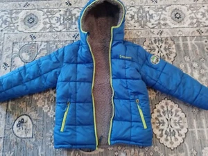 Sequola boys winter coat size 14/16 navy hooded fleece VERY WARM $85 - Picture 1 of 1