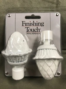 Curtain Rod Finials. White. Finishing Touch. Home Decor. Improvements. - Picture 1 of 5