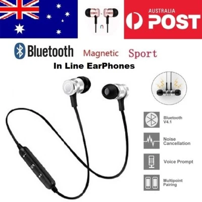D-35 Bluetooth v4.2 Metal Magnetic Sports In-ear Earphones Black - Local Seller - Image 1 of 4