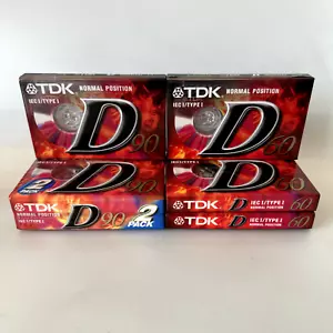 LOTTO 6x TDK D90 & D60 Nastri Cassette Registrazione Audio Vuoti Tipo 1 - NUOVI - Foto 1 di 2
