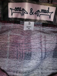 Oona and Maud button-down plaid shirt~ 3/4 length sleeves size small ~ - Picture 1 of 9