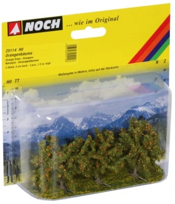 Noch 25114 Gauge Neutral Orange Trees, 3 pcs., 40 mm, Classic Series, H0,TT,N - Immagine 1 di 2