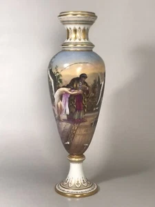 Finest Quality Vienna Austria Hand Painted Porcelain Painting Vase Signed, AS IS - Picture 1 of 12