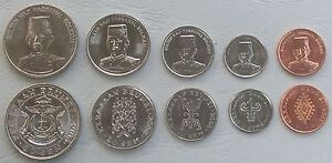 Zestaw monet obiegowych Brunei KMS 2005-2008 unz.