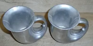 Wilton RWP Armetale Pewter Lot of 2 French Horn Mugs Beer Steins USA Vintage - Picture 1 of 5