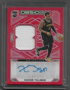 2020-21 Panini Obsidian #202 Xavier Tillman RC Electric Etch Red Flood Auto JSY - Picture 1 of 2