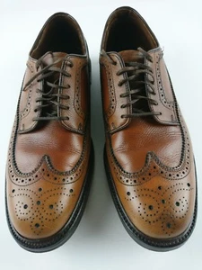 Zapato de vestir vintage Sears V botín para hombre 9,5 D cuero marrón piel de becerro Oxford punta de ala - Imagen 1 de 12