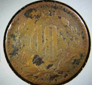 1920 10 Centavos 10C Messico "ESTADOS UNIDOS MEXICANOS" KM# 430 - Foto 1 di 2