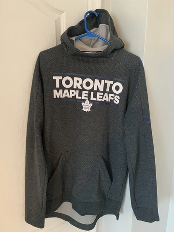 Adidas Toronto Maple Leafs Hoodie Mens Med Gray Long Sleeve Hockey NHL Logo Cover