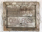 Antique Original Wood Panel Ranch Farm Cow Pass Sign