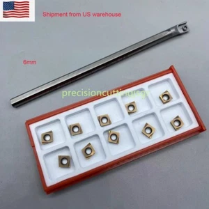 SOLID CARBIDE C06K-SCLCL06 INDEXABLE LATHE BORING BAR 6 MM SHANK + CCGT060202R-F - Picture 1 of 4
