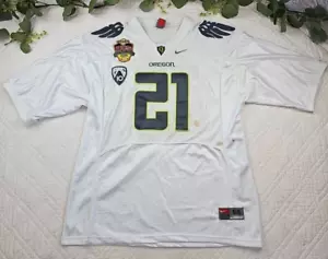 VTG Nike Oregon Ducks Mens White Football Jersey LaMichael James Size 54 - Picture 1 of 11